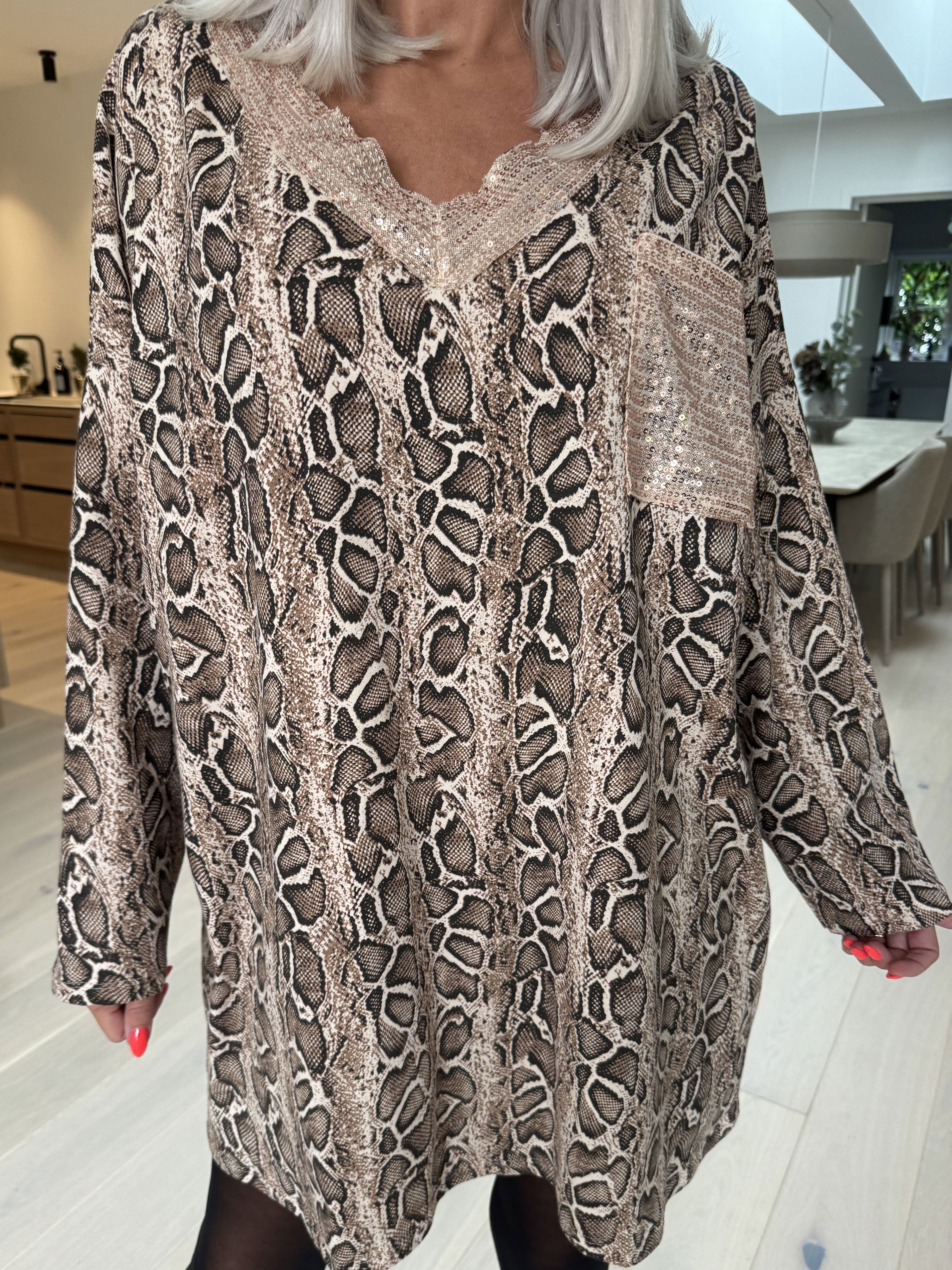 Jasmine - Tunika i mjuk bomull med paljetter